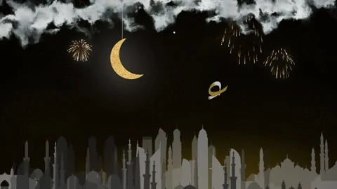 Eid Mubarak, Eid Al Adha, and Eid Al Fitr Happy holiday video animation Arabic t 스톡 동영상 229973036