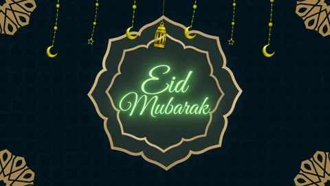 Eid Mubarak. Eid Greetings. Eid al-Fitr. Eid al-Adha Stock Footage 270496395