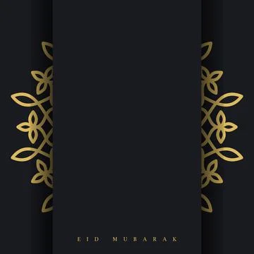 Eid Mubarak geometric black background Stock Illustration
