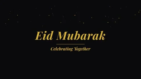 Eid Mubarak Greeting Background: Islamic Holiday Celebration Message Stock Footage 336889626