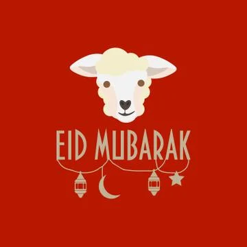 Eid Mubarak Greeting Card. Eid Al-Adha. Festival of the Sacrifice poster. Stock Illustration