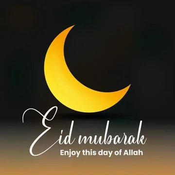 Eid Mubarak greeting card with Eid Mubarak calligraphy and Eid Mubarak wish.. Stock Illustration