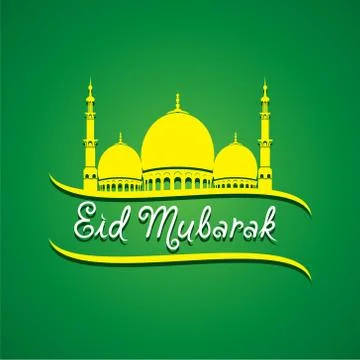 Eid Mubarak greeting design Stock Illustration