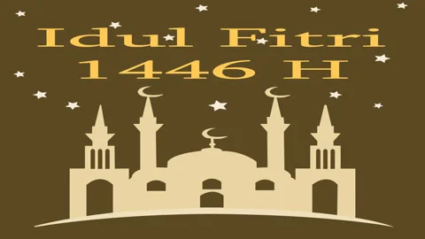 Eid Mubarak Greetings with Animation. Eid Mubarak 1446 H Background Stock Footage 300867022