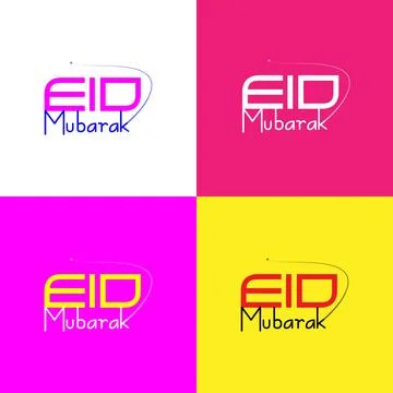 Eid Mubarak handwritten lettering. Vector calligraphy Stock Illustration