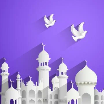 Eid Mubarak (Happy Eid) background Stock Illustration