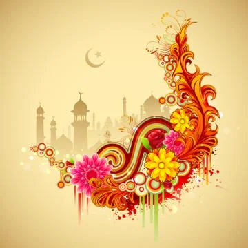 Eid Mubarak (Happy Eid) background Stock Illustration