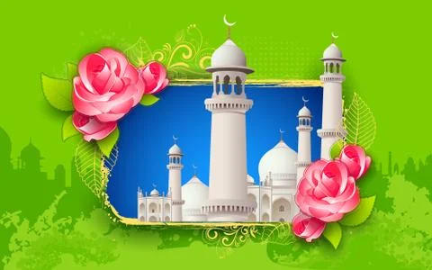 Eid Mubarak (Happy Eid) background Stock Illustration