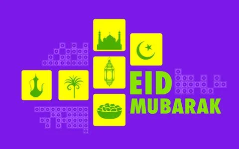 Eid Mubarak (Happy Eid) background Stock Illustration