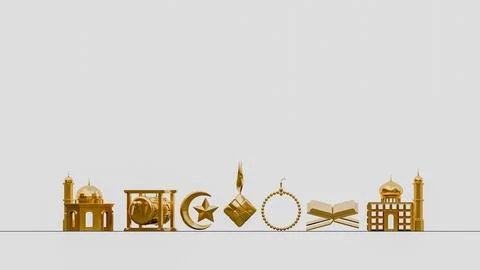 Eid Mubarak Icon 3D Render Illustration Stock Illustration