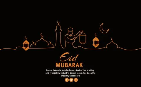 Eid Mubarak Icon Trendy Vector. Eid Mubarak Logo Trendy Design Vector. Stock Illustration