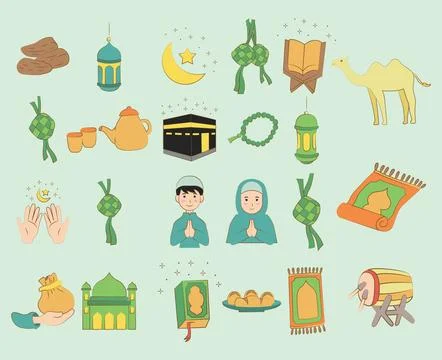 Eid Mubarak illustration Collection Vector Stock-Illustration