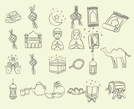 Eid Mubarak illustration Collection Vector イラスト素材