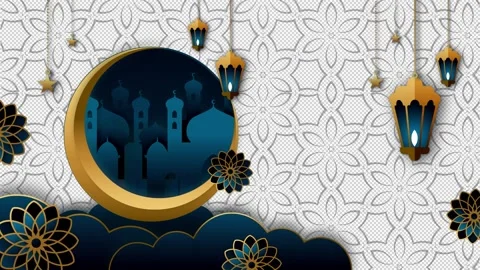 Eid Mubarak islamic background Alpha Stock Footage 343912969
