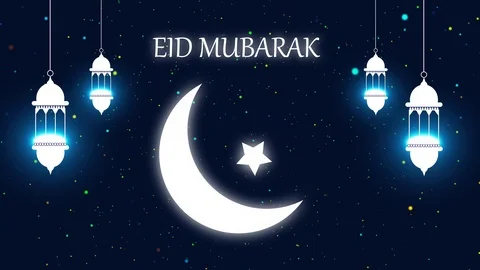 Eid mubarak islamic background for Ramadan Kareem concept with moon. 스톡 동영상 125749061