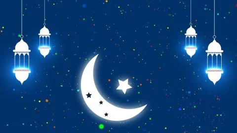Eid mubarak islamic background for Ramadan Kareem concept with moon. Stock Illustration