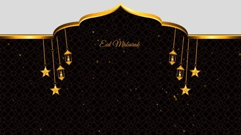 Eid mubarak islamic frame green screen background Stock Footage 302771358