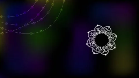 Eid Mubarak Islamic neon design  motion background for Eid Mubarak greeting Stock Footage 130660568