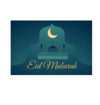 Eid Mubarak with moon  background Stock Illustration