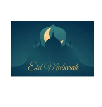 Eid Mubarak with moon  background Stock Illustration