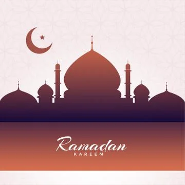 Eid mubarak mosque silhouette background Stock Illustration