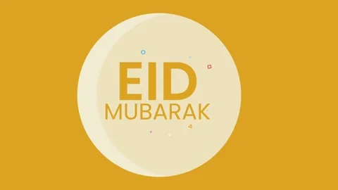 Eid mubarak motion graphic animation with golden crescent moon and geometri.. Stock Footage 325833568