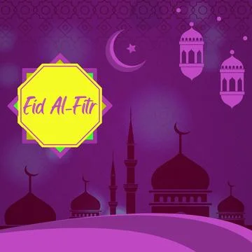 Eid Mubarak: A Night of Peace, Reflection, and Unity Stock Illustration