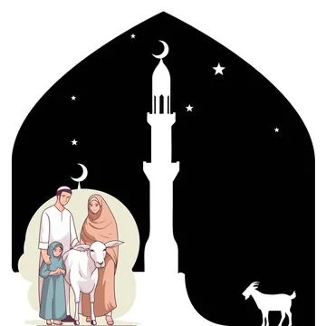 Eid Mubarak or Eid-ul-Azha and Eid-ul-Fitr ie Islamic pictures Illustrazione stock