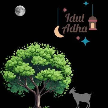 Eid Mubarak or Eid-ul-Azha and Eid-ul-Fitr ie Islamic pictures Stock Illustration