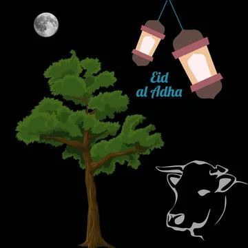 Eid Mubarak or Eid-ul-Azha and Eid-ul-Fitr ie Islamic pictures Illustrazione stock