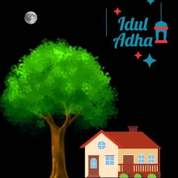 Eid Mubarak or Eid-ul-Azha and Eid-ul-Fitr ie Islamic pictures Stock Illustration