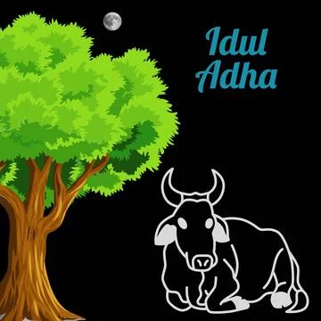 Eid Mubarak or Eid-ul-Azha and Eid-ul-Fitr ie Islamic pictures Stock Illustration