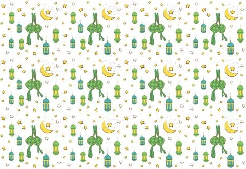 Eid Mubarak Seamless Background Pattern EPS Vector Stock Illustration