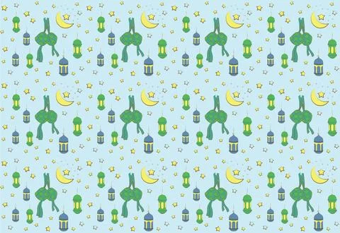 Eid Mubarak Seamless Background Pattern EPS Vector Stock Illustration