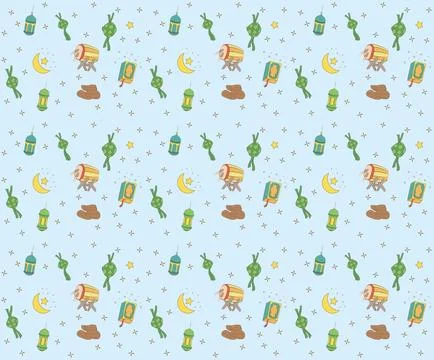 Eid Mubarak Seamless Background Pattern EPS Vector - 05 - 08 - Master Stock Illustration