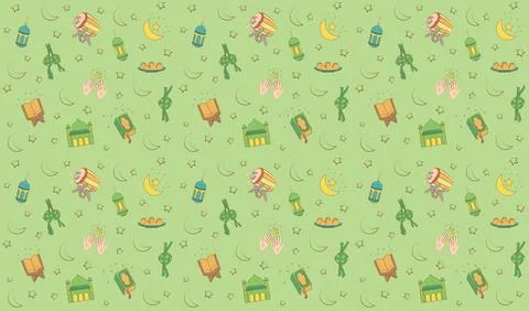 Eid Mubarak Seamless Background Pattern EPS Vector Stock Illustration