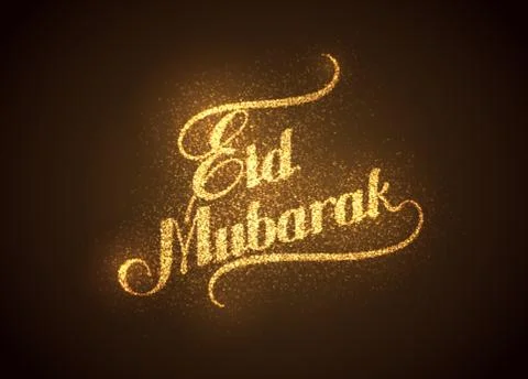 Eid Mubarak shiny label Stock Illustration