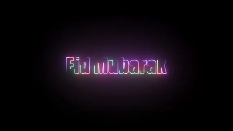Eid Mubarak Text Animation – Festive Typography Motion Graphic Stock Footage 324801907