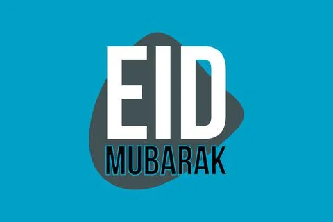 Eid Mubarak text on a geometric shape vector illustration Stock Illustration