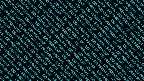 Eid Mubarak Text Pattern Background, Islamic Celebration Concept Stock Footage 304933138