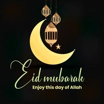 Eid Mubarak typography design with Eid Mubarak calligraphy and Eid Mubarak .. Stock Illustration