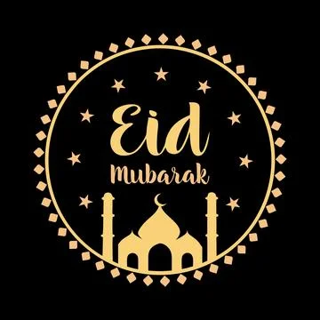 Eid Mubarak typography vector art Stock Illustration