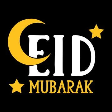 Eid Mubarak typography vector art Stock Illustration