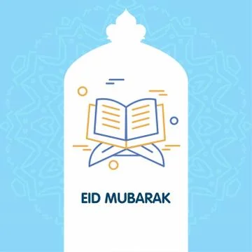 Eid Mubarak Vector Background. Greeting Card calligraphy of happy eid mubarak Stock Illustration