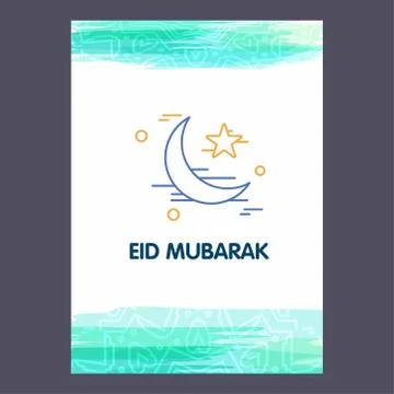 Eid Mubarak Vector Background. Greeting Card calligraphy of happy eid mubarak Stock Illustration