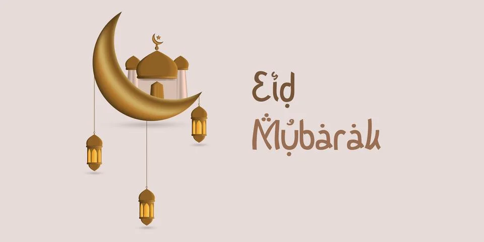 Eid mubarak vector illustration Stock Illustration
