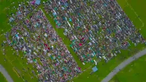 Eid prayer drone Stock Footage 147204691