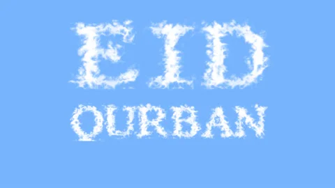 Eid Qurban cloud text effect sky isolated background Stock Footage 139637639