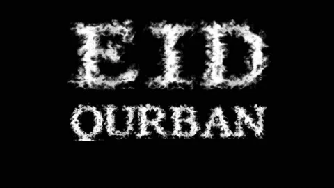 Eid Qurban cloud text effect black isolated background Stock Footage 139637664