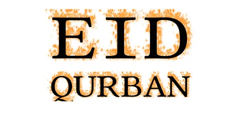Eid Qurban fire text effect white isolated background Stock Footage 137992846